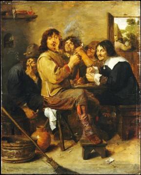 the smokers 1 Baroque rural life Adriaen Brouwer Oil Paintings
